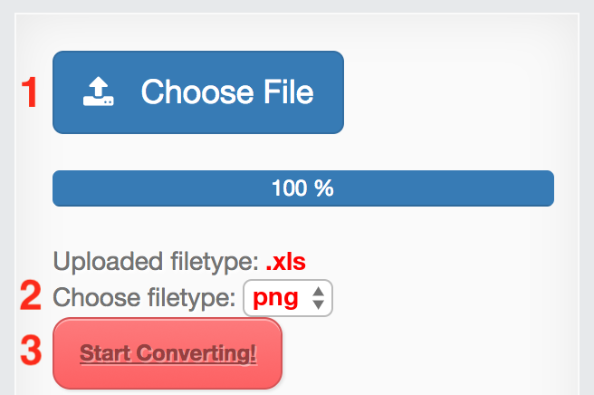 How to convert XLS files online to PNG